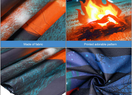 Forest Camping Backdrop & 2 Sets 3D Cardboard Campfire Decor