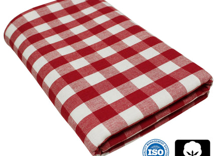 COTTON CRAFT Countryside Gingham Plaid Tablecloth - 100% Cotton Table Cover