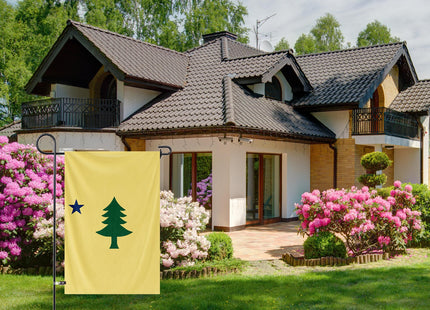 Original Maine State Garden Yard Flag 12x18Inch American Territories ME Yard Banner Vertical Double Sided Polyester Small Flag Patriotic State Celebration Party Outside Decor (Pattern A)