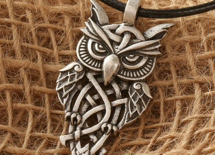 HAQUIL Celtic Owl Pendant Necklace for Men and Women, Owl Jewelry Gift