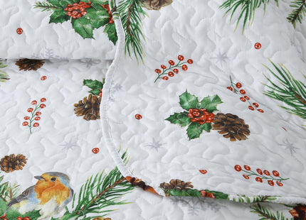 MarCielo 3 Pcs Christmas Quilt Set, Rustic Lodge Cardinals Bedspread, King