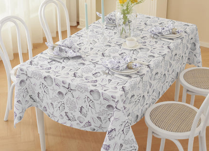 Honellaty Coastal Seashell Rectangle Tablecloth, 52 x 70 Inch