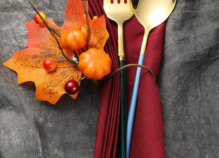 Patelai 12 Pcs Fall Napkin Rings Pumpkin Maple Leaf Ring Holder