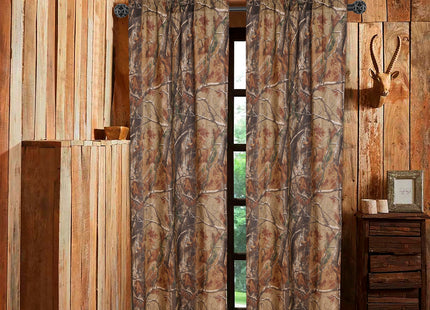 Realtree All Purpose Camouflage Rod Pocket Window Curtains, Set of 2 Panels (42"x87" Inch) - Camo Drapes in Forest and Rustic Theme, Perfect for Bedroom, Farmhouse, Living Room, Cabin, and Kitchen