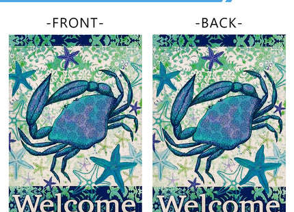 Furiaz Welcome Summer Coastal Crab Large Decorative House Flag