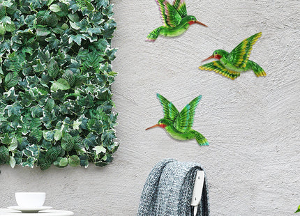 Glass Hummingbird Wall Art Hummingbird Decor Metal Fence Decorative Hanging