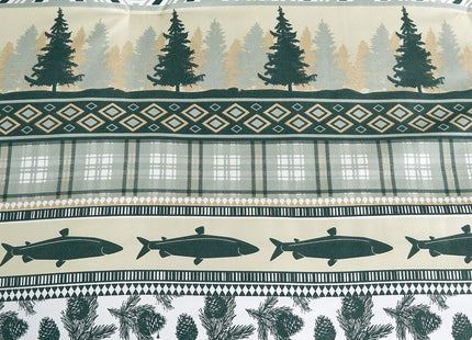 Chezmoi Collection Ridge 7-Piece Northwest Cabin Lodge Bed in a Bag Full Comforter Set - Multicolor Pine Tree Fish Deer Printed Microfiber Bedding Set