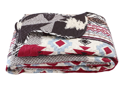 Marina Decoration Rich Printed Embossed Pinsonic Coverlet Bedspread Ultra Soft 3 Piece Summer Quilt Set with 2 Quilted Shams, Cabin Moose Bear Pattern King Size