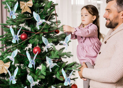 Amyhill 30 Pcs Iridescent Hummingbird Ornaments, Rainbow
