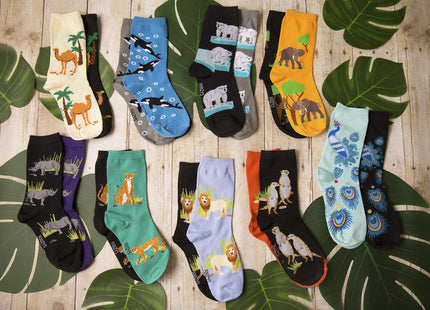 Foozys Women’s Crew Socks | Black Bear Zoo Animal Novelty Socks | 2 Pair