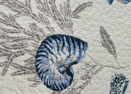Brandream Ocean Comforter Sets Twin Size 100% Cotton Lightweight Quilt Set Coverlet Sets Navy Coastal Bedding Twin XL 2-Piece