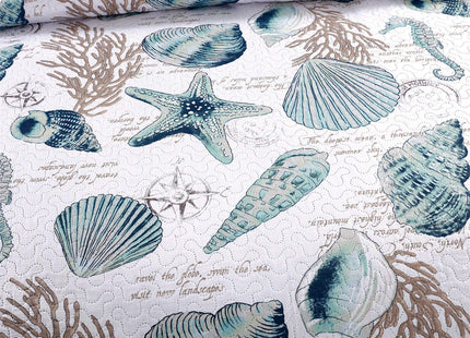 Smuge 3 Piece Coastal Beach Bedding Set King Size Quilt Set
