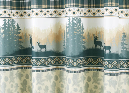 Chezmoi Collection Ridge 7-Piece Northwest Cabin Lodge Bed in a Bag Full Comforter Set - Multicolor Pine Tree Fish Deer Printed Microfiber Bedding Set