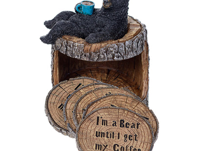 Pine Ridge Black Bear Coasters- Coaster Set for Kitchen, Den, Living Room Or Cabin for Drinks