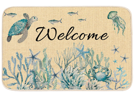 MATIRUG Coastal Beach Door Mat 16"x24" Coral Starfish Ocean Welcome mat
