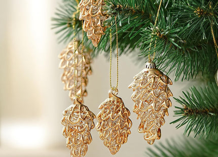 Spun Glass Pinecone Christmas Ornaments for Tree