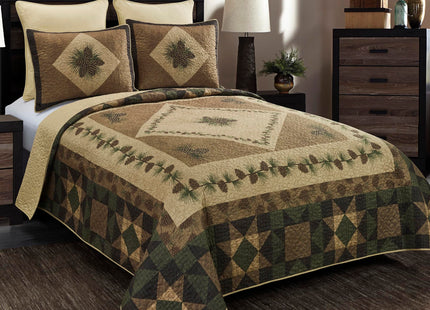 Donna Sharp Twin Bedding Set - Antique Pine Lodge, 70" x 90"