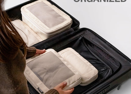 Aerotrunk Compression Packing Cubes for Travel, 4-Pack, Beige