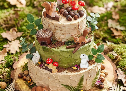 JeVenis Mushroom Woodland Cake Decoration Woodland Animals Cake Decoration