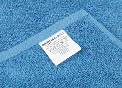 Amazon Basics 2-Piece Quick-Dry Oversize Bath Towel, 100% Cotton, 54" x 30", Lake Blue