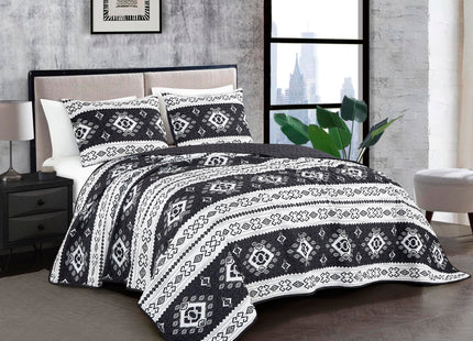 Chezmoi Collection 3-Piece Quilt Bedding Set Wilderness Forest Wildlife Moose Bear Microfiber Printed Bedspread Set, Queen Size