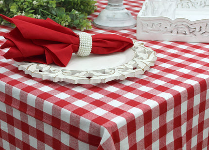 COTTON CRAFT Countryside Gingham Plaid Tablecloth - 100% Cotton Table Cover