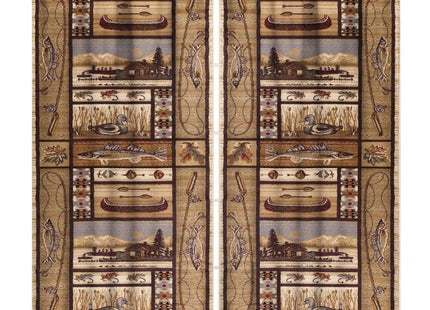 Yearn Jear Retro Rusticd Curtains,Country Style Farmhouse Rustic Cabin Wildlife Rod Pocket Drapes Thermal Insulated Window Curtain for Bedroom Living Room Home Decor 42x45 Inch