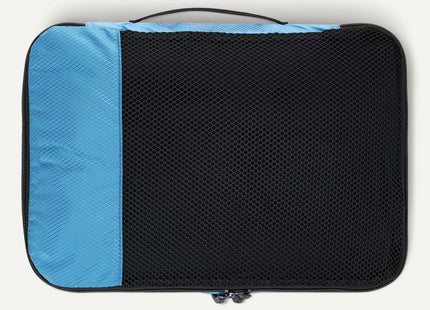 Amazon Essentials 4-Piece Packing Cubes Travel Accessories Set, Luggage Organizer with Double Zipper, Mesh Top, Space-Saving, Medium, Sky Blue (Previously Amazon Basics)