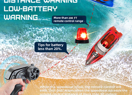 BEZGAR HJ821 2 Packs 10 Inch 15 KPH Fast RC Boats for Kids