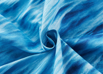 LAMEJOR 3D Ocean Waves Duvet Cover Set Queen Size Hotel Luxury Bedding Set Comforter Cover (1 Duvet Cover+2 Pillowcases) White to Blue
