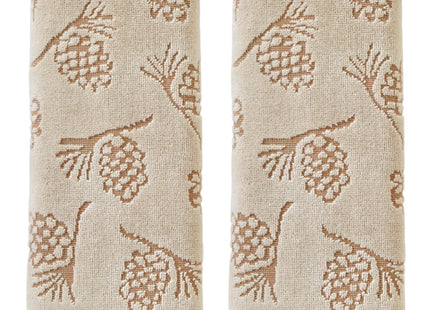 SKL Home Fall/Winter/Christmas Pinecone Hand Towel Set-2pc, Jacquard, Wheat