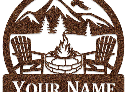 Personalized Campfire Family Name Sign/Metal Wall Decor/Monogram Name Camping Sign/Home Decor/Personalized Outdoor Decor