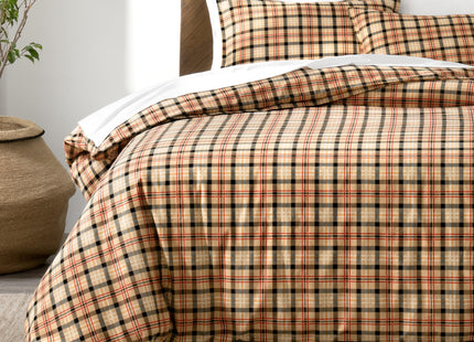 Bare Home Flannel Duvet Cover Set (Queen, Red Lodge Plaid)