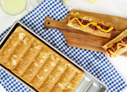 USA Pan Bakeware Nonstick New England Hot Dog Bun and Lobster Roll Loaf Pan, Aluminized Steel