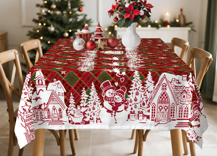 Arquiel Christmas Tablecloth 60 x 120 in Rectangular, Santa Reindeer Print