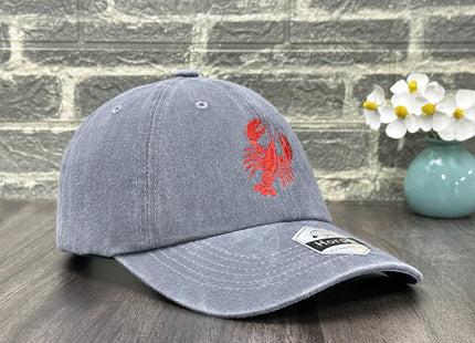 Horpe Lobster Baseball Cap, Seafood Gifts for Summer BBQ, Washed Gray