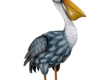 TERESA'S COLLECTIONS Pelican Statues Outdoor Decor, 16.5" Coastal Ocean Bird Garden Statues & Sculptures, Metal Yard Art Lawn Ornaments for Patio, Pond, Pool, Backyard Decorations