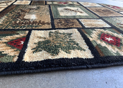 Carpet King Cabin Style Oval Area Rug Rustic Western Country Bear Elk Deer Bear Wildlife Lodge Native Design 386 (3 Feet X 4 Feet 7 Inch)