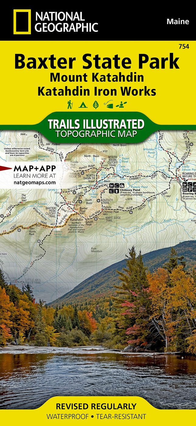Baxter State Park Map [Mount Katahdin, Katahdin Iron Works] (National Geographic Trails Illustrated Map, 754)