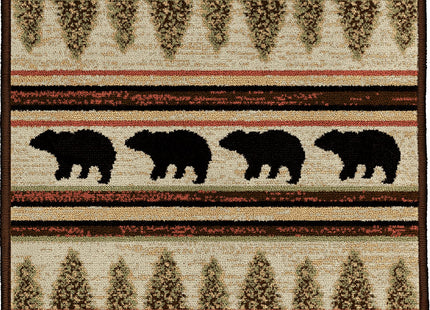 Rustic Lodge, Bear Cabin 2x3 Area Rug, 27"x39" Multi 7482