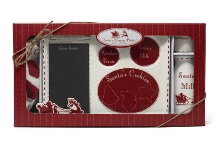 Child to Cherish Santa's Message Christmas Plate Set with Cookie Cutters, Santa plate, Santa milk jar, and Reindeer Treat Bowl