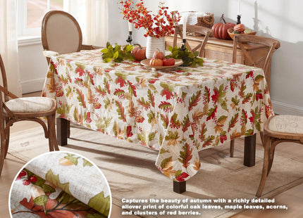Newbridge Thanksgiving Rustic Acorn & Leaf 52x70 Inch Rectangle Tablecloth
