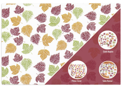 PurpleEssences Printed Placemats 13x19 in Set of 4 - Autumn Leaves