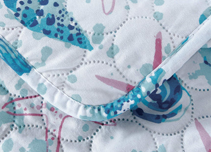 Queen Size Quilts Beach Queen Quilt Set Collection Bedspread Coverlet Reversible Lightweight Bedding Pink Starfish Aqua Home Quilt Set