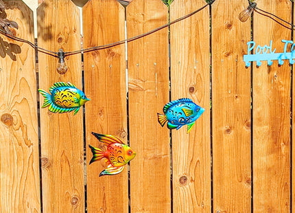 Coastal Wall Decor, Ocean Sea Metal Fish Wall Decor, Hanging Wall Art
