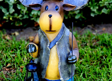 GARDENGREETERS Moose Solar Light Statue Moose Solar Figurine
