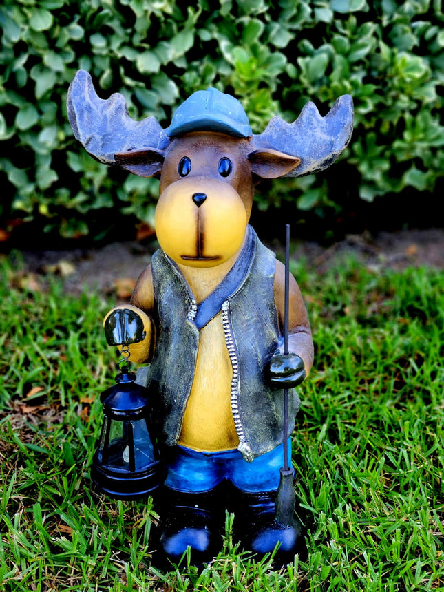 GARDENGREETERS Moose Solar Light Statue Moose Solar Figurine