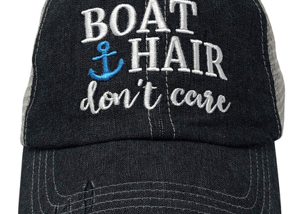 COCOVICI Womens Boat Hair Don't Care Hat | Nautical Cap | Boat Hat 910 Dark Grey