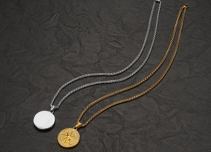 Men's Compass Pendant Necklace, Nautical Compass Necklace for Male Jewelry