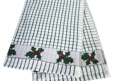 The Original Poli-dri Kitchen Towel from Samuel Lamont 100% Cotton (Holly Leaves)